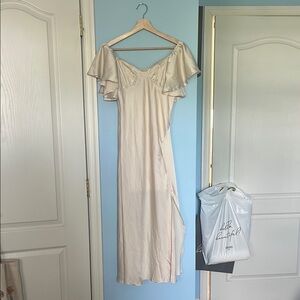 Elegant Cream Satin Dress